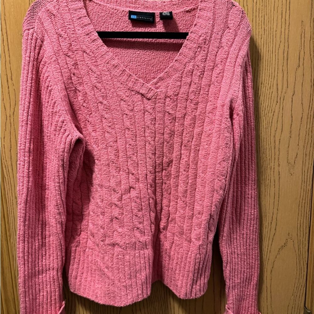 Relativity V-Neck Pink Sweater